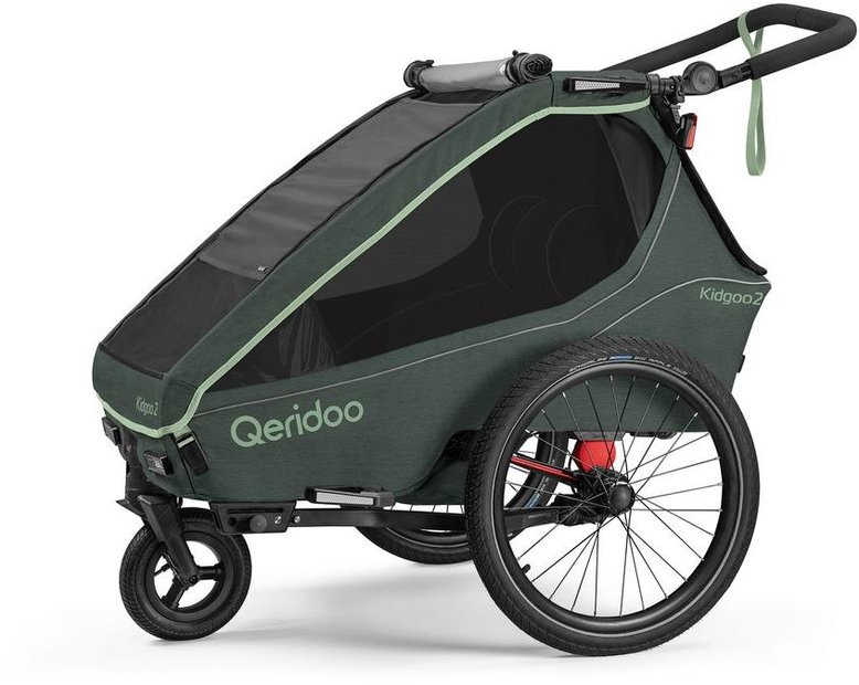 Qeridoo Fahrradkinderanhänger Kidgoo1 (2 Kinder), ab 6 Monate-ca. 5 Jahre, zwei Kinder, Fahrradanhänger, Buggy, Jogger