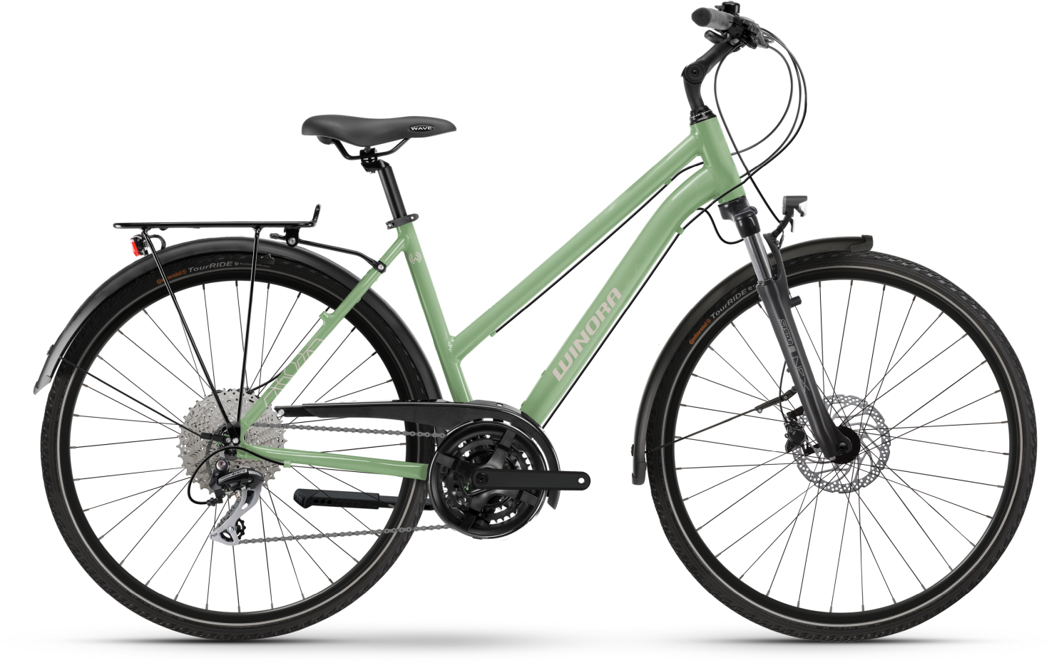 Winora Domingo X24 Meadow Mist Glänzend - 28 Zoll - Trapez (2026)