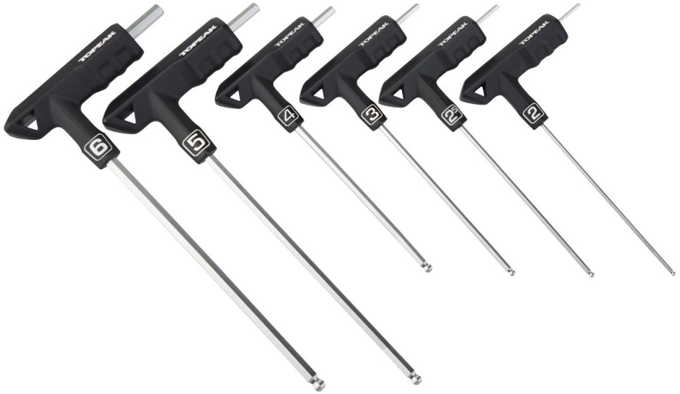 Topeak Topeak DuoHex Innensechskant T-Schlüssel Set - Schwarz Silber - Größe 2/2,5/3/4/5/6 mm