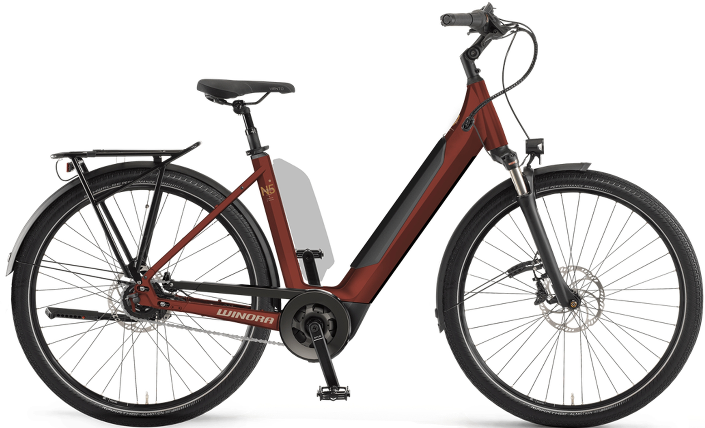 Winora Sinus N5f Maroonred matt - 625 Wh - 27,5 Zoll - Tiefeinsteiger