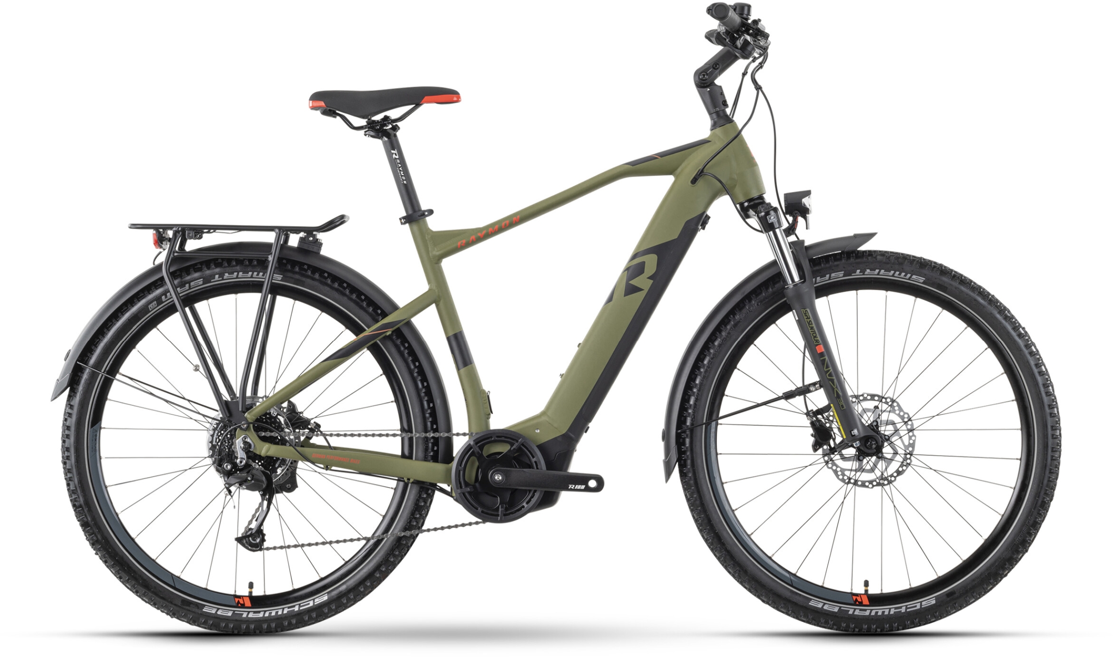 Raymon CrossRay E 5.0 Grün - 500 Wh - 27,5 Zoll - Diamant (2024)