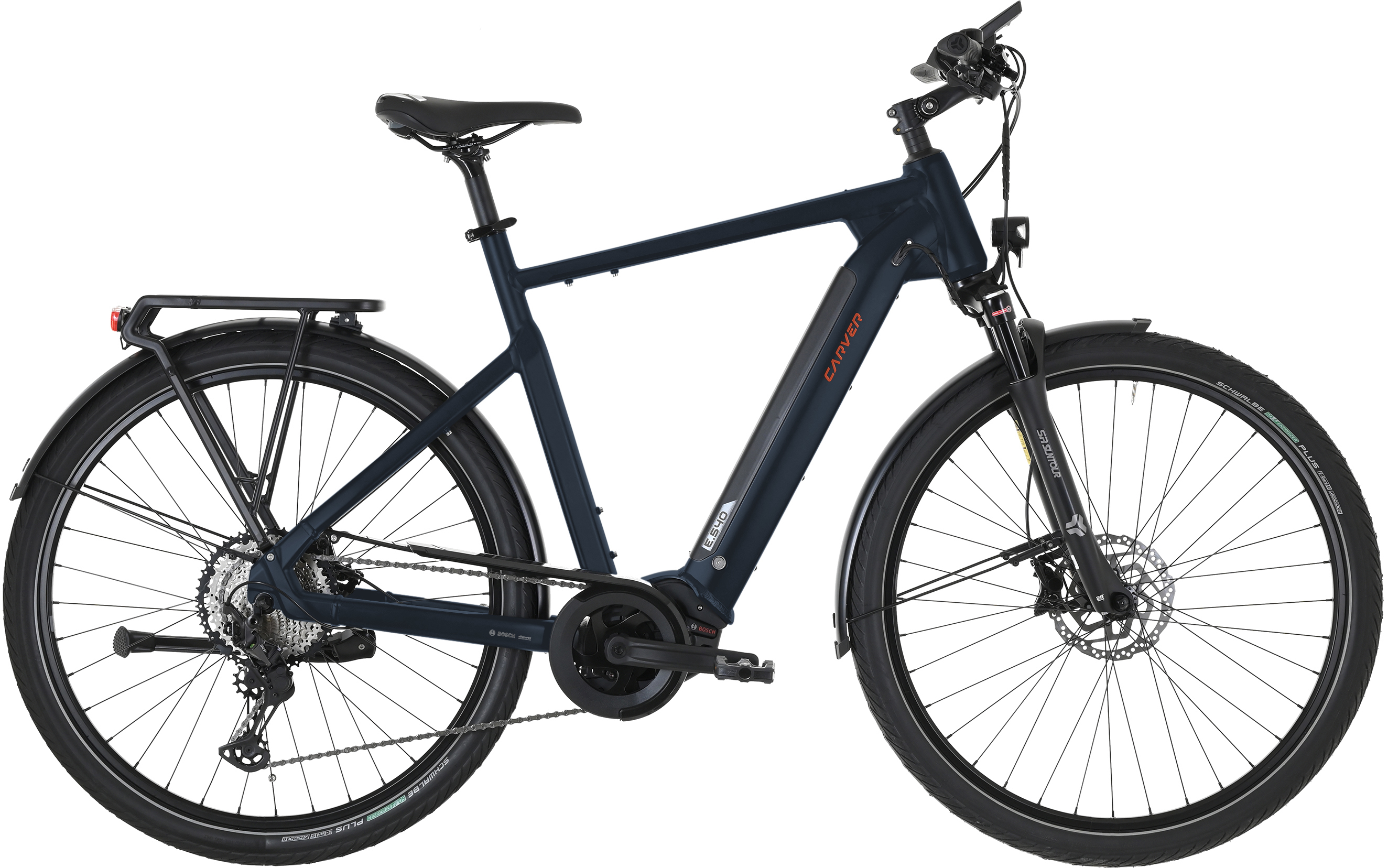 Carver Route E.540 black blue metallic/black/orange - 625 Wh - 28 Zoll - Diamant (2026)