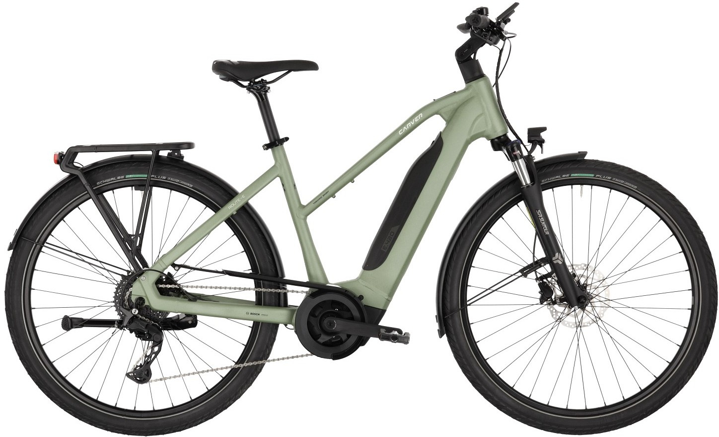 Carver Route E.420 Pale Green/Black/Sand - 545 Wh - 28 Zoll - Trapez (2026)