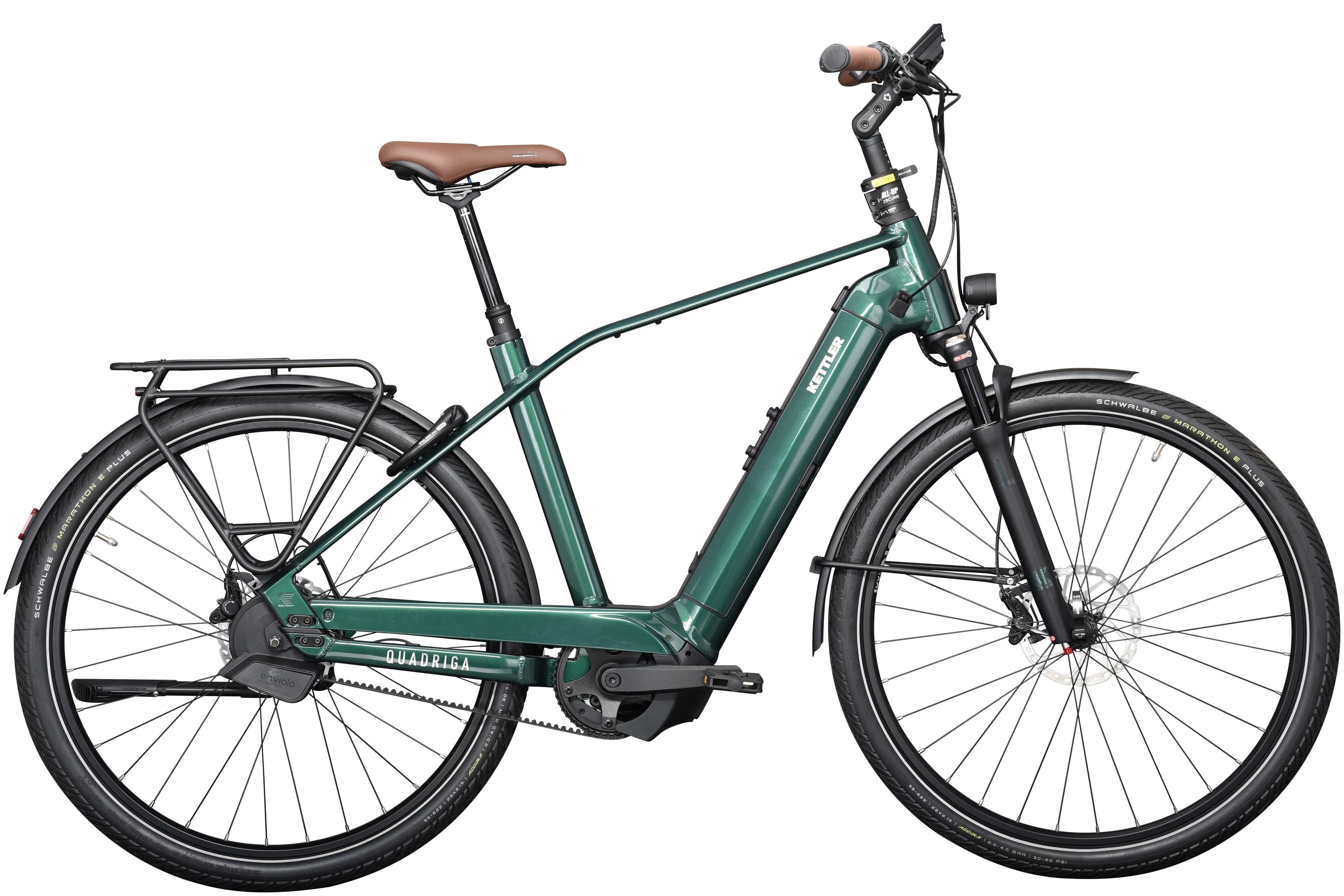 Kettler Quadriga Pro Belt Automatic Dark Green Shiny - 750 Wh - 28 Zoll - Diamant (2025)