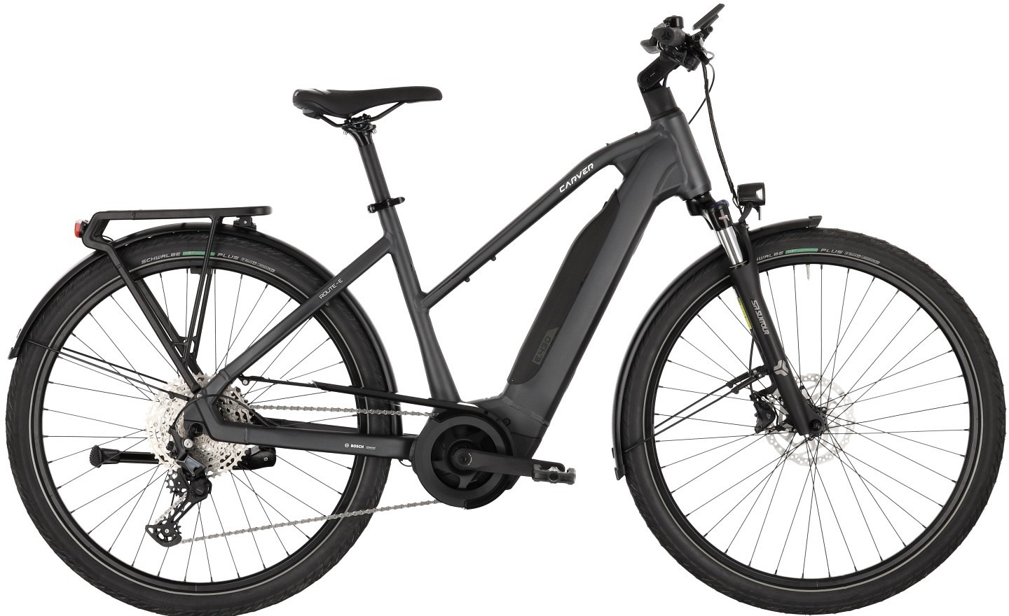 Carver Route E.430 Deep Anthracite/Black/White - 545 Wh - 28 Zoll - Trapez (2026)