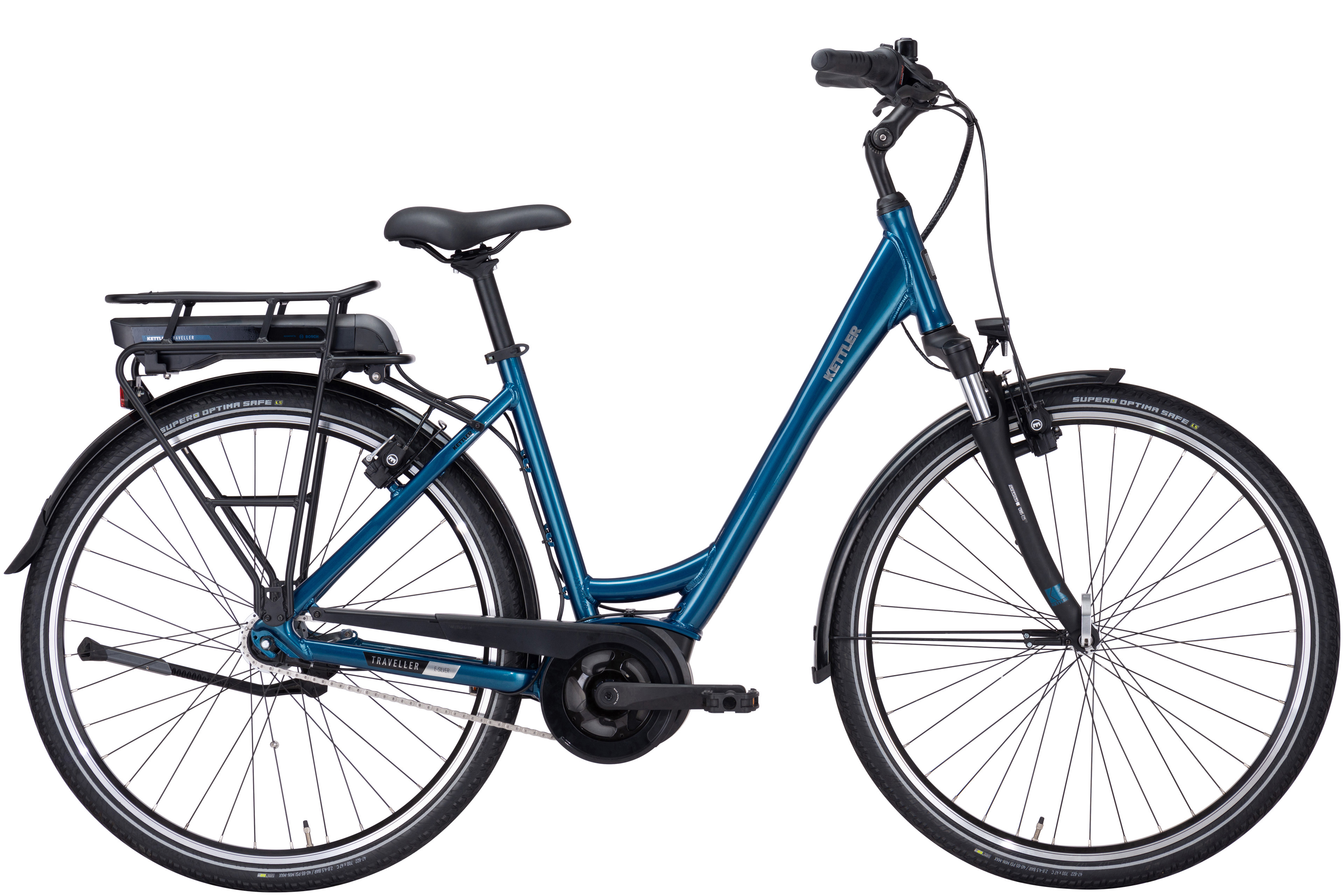 Kettler Traveller E-Silver 7 RT Pearl Blue Shiny - 400 Wh - 28 Zoll - Tiefeinsteiger (2025)