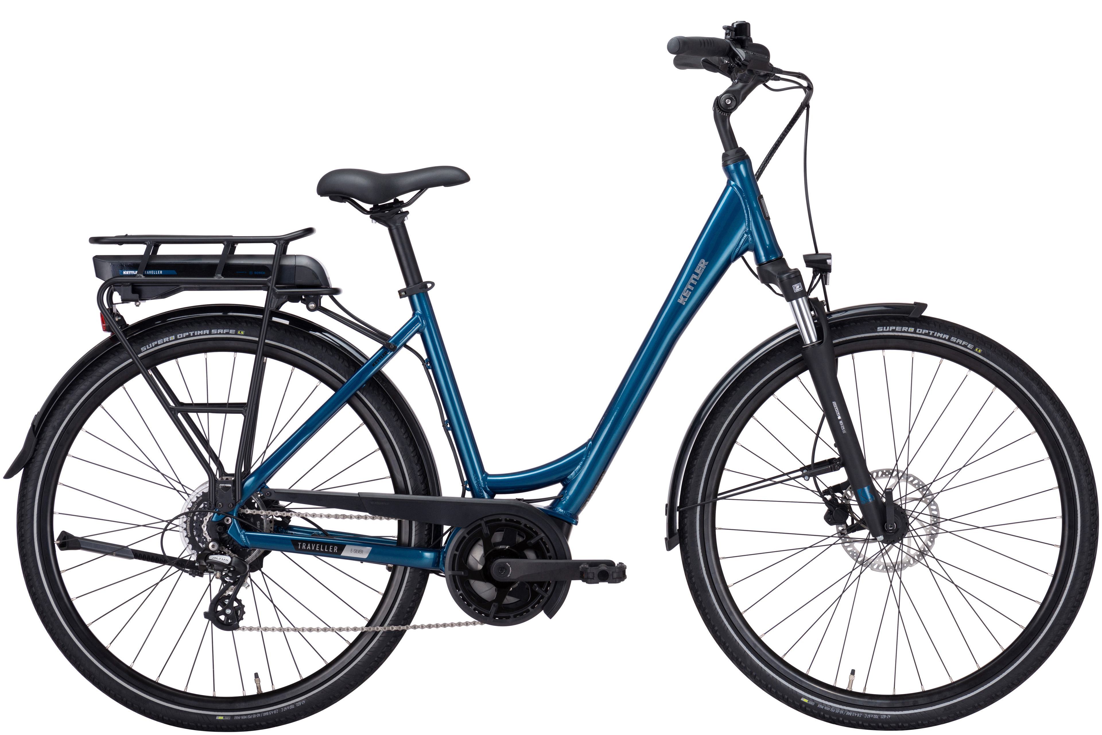 Kettler Traveller E-Silver 8 Pearl Blue Shiny - 400 Wh - 28 Zoll - Tiefeinsteiger (2025)