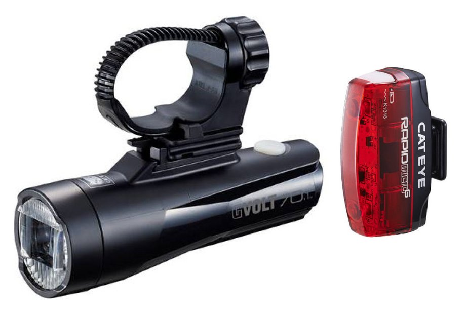 Cateye GVolt 70.1 / Micro G Beleuchtungsset Schwarz Modell 2026