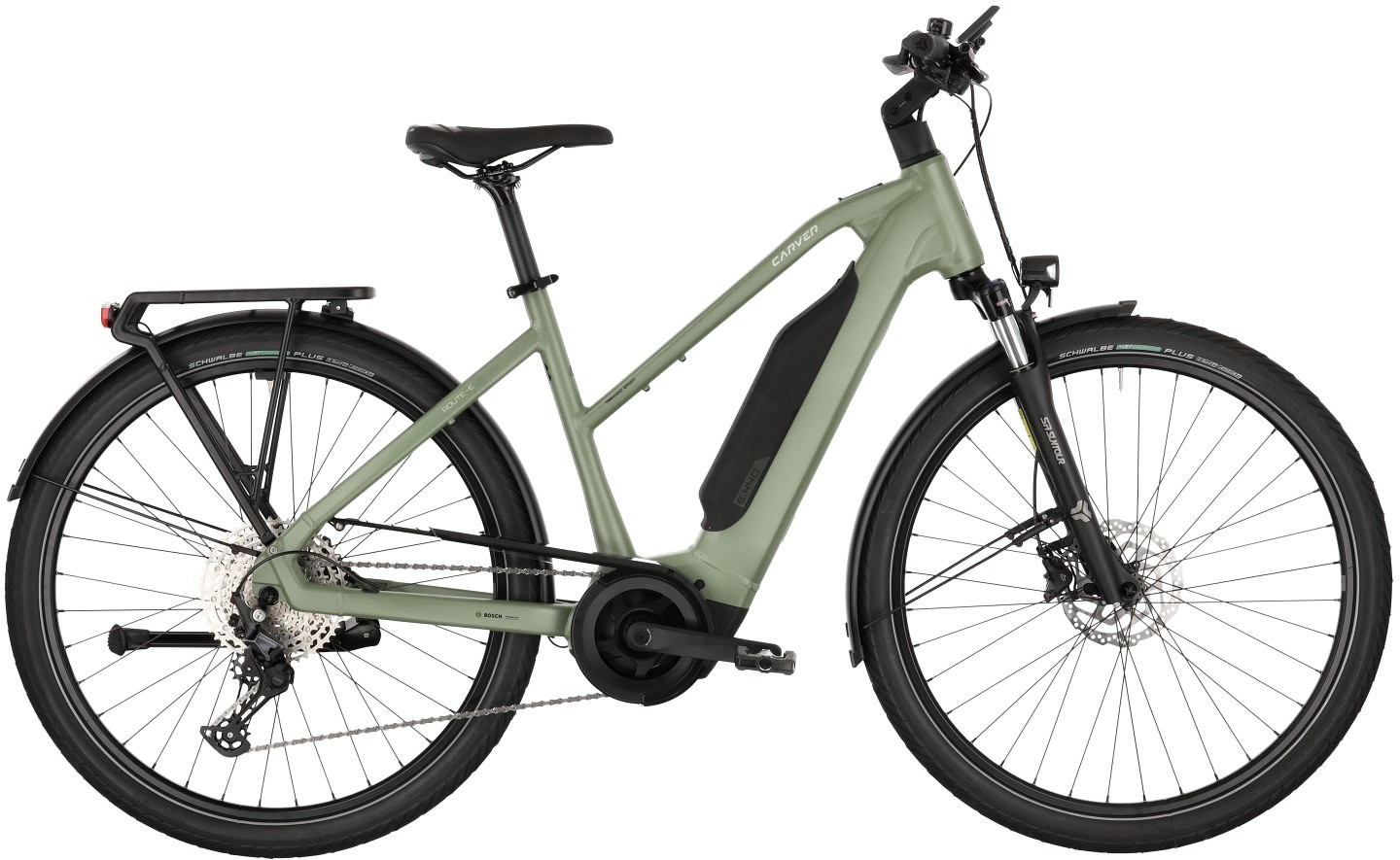 Carver Route E.440 Pale Green/Black/Sand - 800 Wh - 28 Zoll - Trapez (2026)