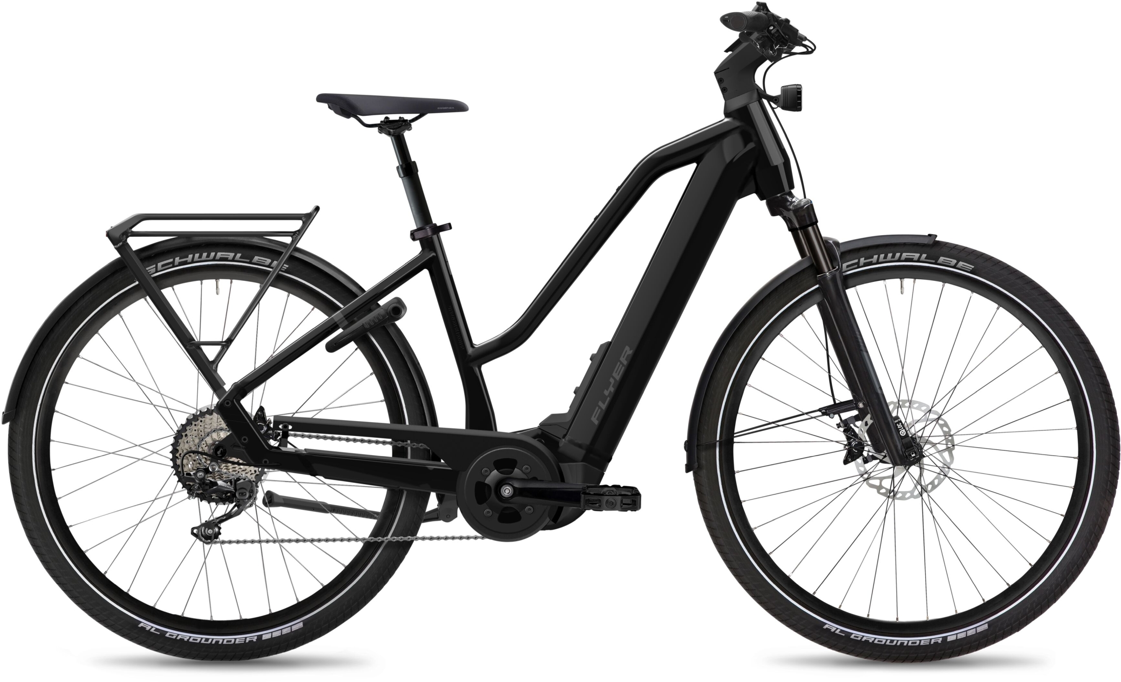 Flyer Upstreet 7.10 Pearl Black Gloss - 750 Wh - 28 Zoll - Trapez (2025)