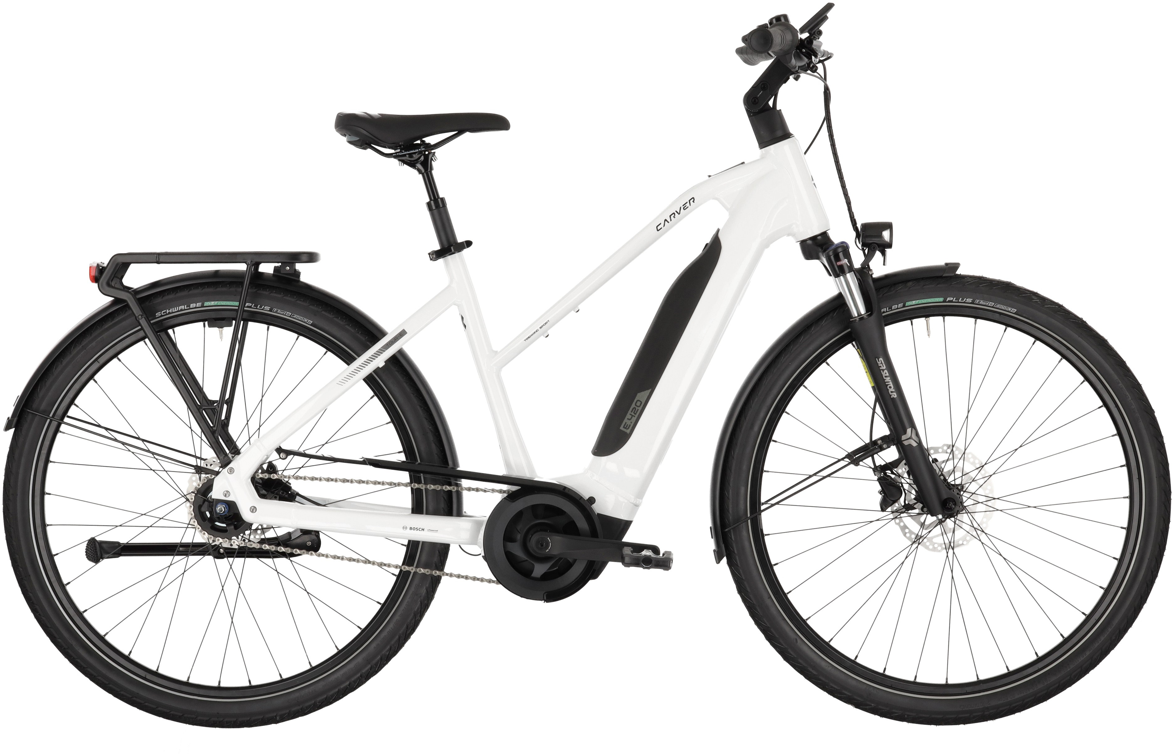 Carver Tour E.420 Weiß - 545 Wh - 28 Zoll - Trapez (2026)