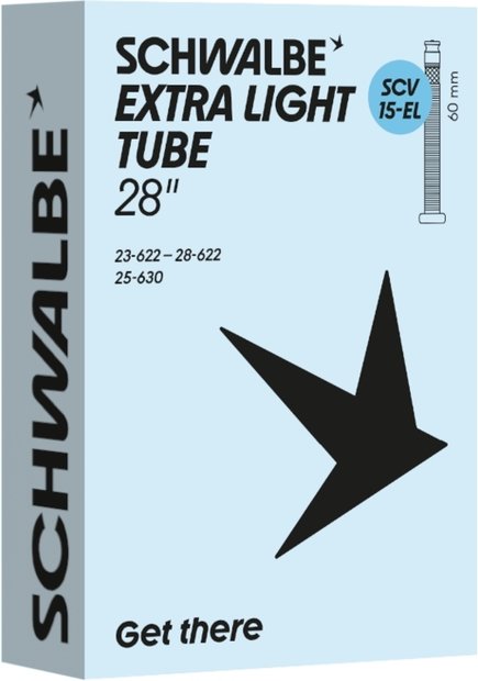 Schwalbe SCV15-EL Extra Light Schlauch 28 Zoll - 60 mm Schwarz Modell 2026