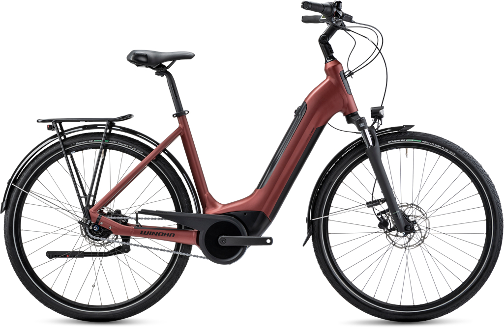 Winora Tria N8f eco Velvetred matt - 400 Wh - 28 Zoll - Tiefeinsteiger (2023)