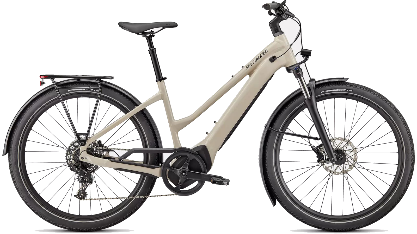 Specialized Turbo Vado 4.0 White Mountains/Black Reflective - 530 Wh - 27,5 Zoll - Trapez (2024)