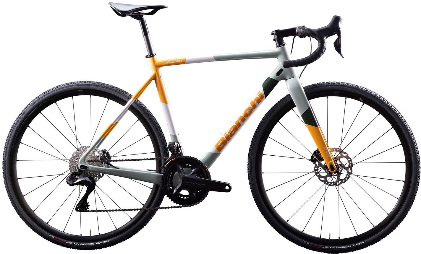 Bianchi Zolder Pro Tangerine Orange / White - Desert Green Gloss - 28 Zoll - Diamant (2026)