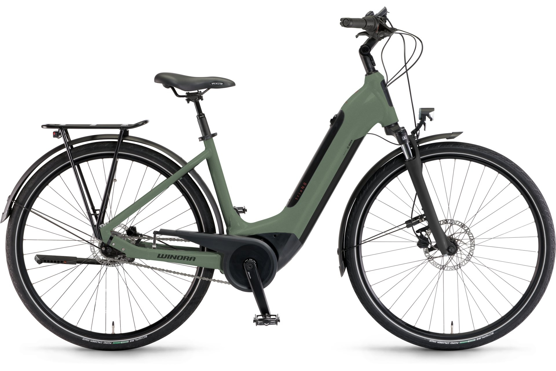 Winora Tria N8f Bambusgrün - 500 Wh - 28 Zoll - Wave (2022)