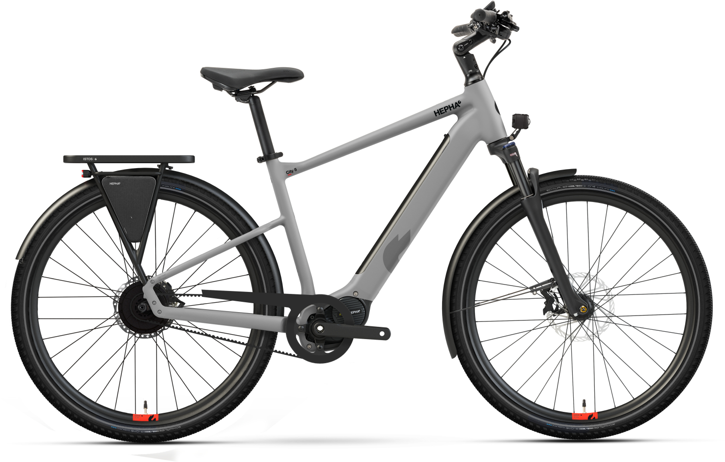 Hepha City 8 Performance Grey / matt - 600 Wh - 28 Zoll - Diamant (2026)
