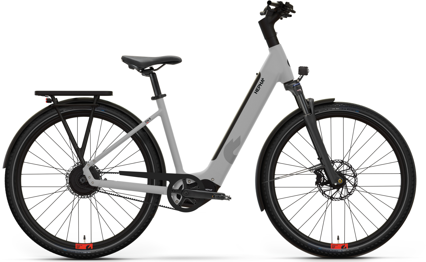 Hepha City 8 Performance Grau - 600 Wh - 28 Zoll - Tiefeinsteiger (2026)