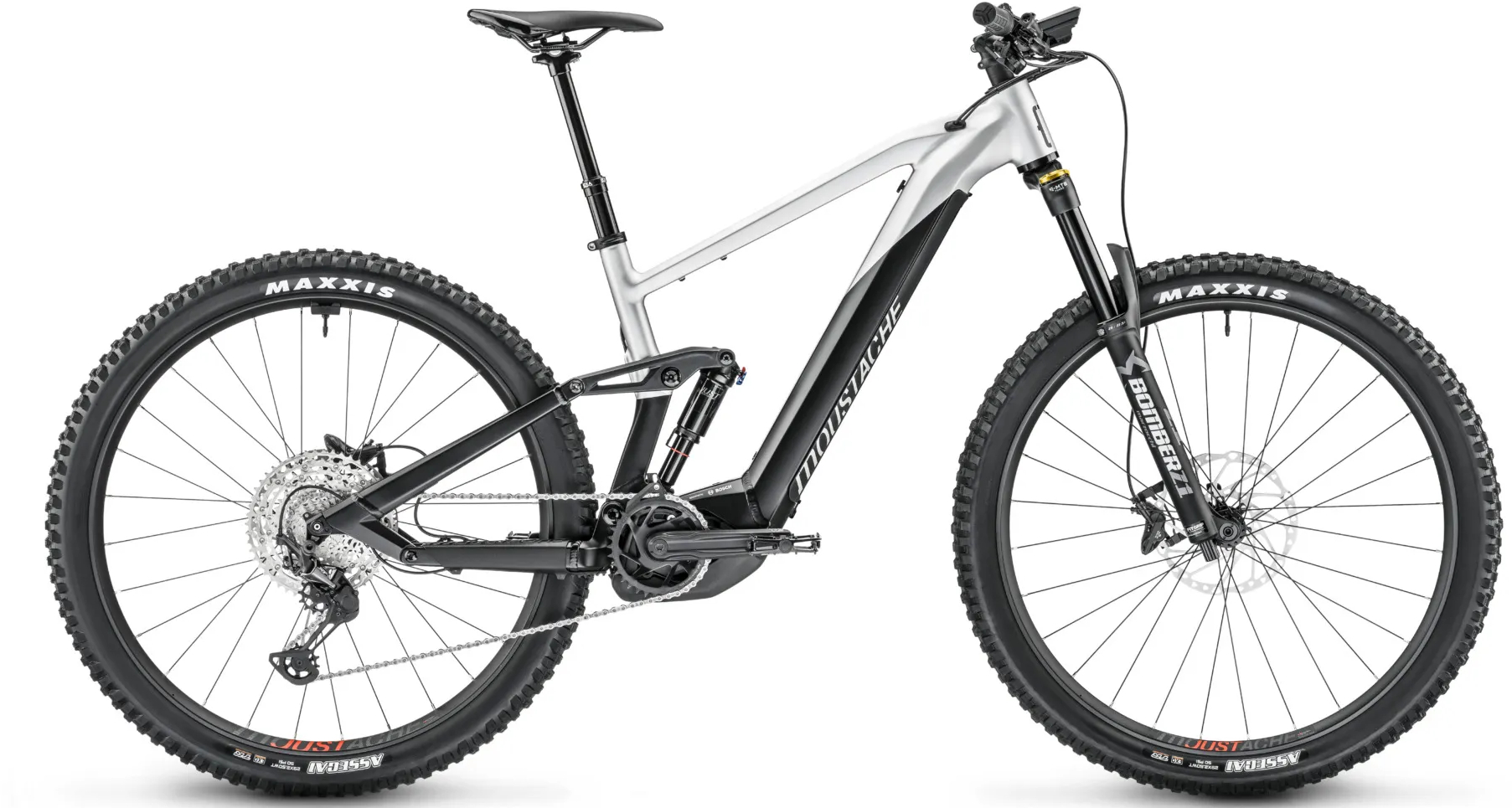 Moustache Trail 5 Black Metallic Silver Mat - 750 Wh - 29 Zoll - Fully (2023)