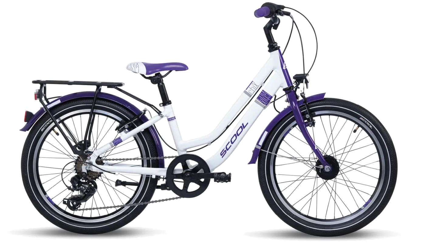 S'COOL chiX twin 20 3-Gang white/purple - 20 Zoll - Tiefeinsteiger (2025)