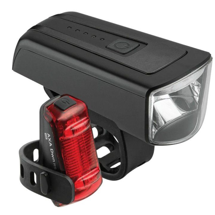 AXA DWN 100/Rear Brake Light USB Akku Beleuchtungsset - StVZO - black - Größe 100 Lux