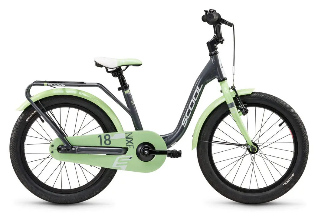 S'COOL niXe Dark Grey/Pastel Green - 18 Zoll - Wave (2025)