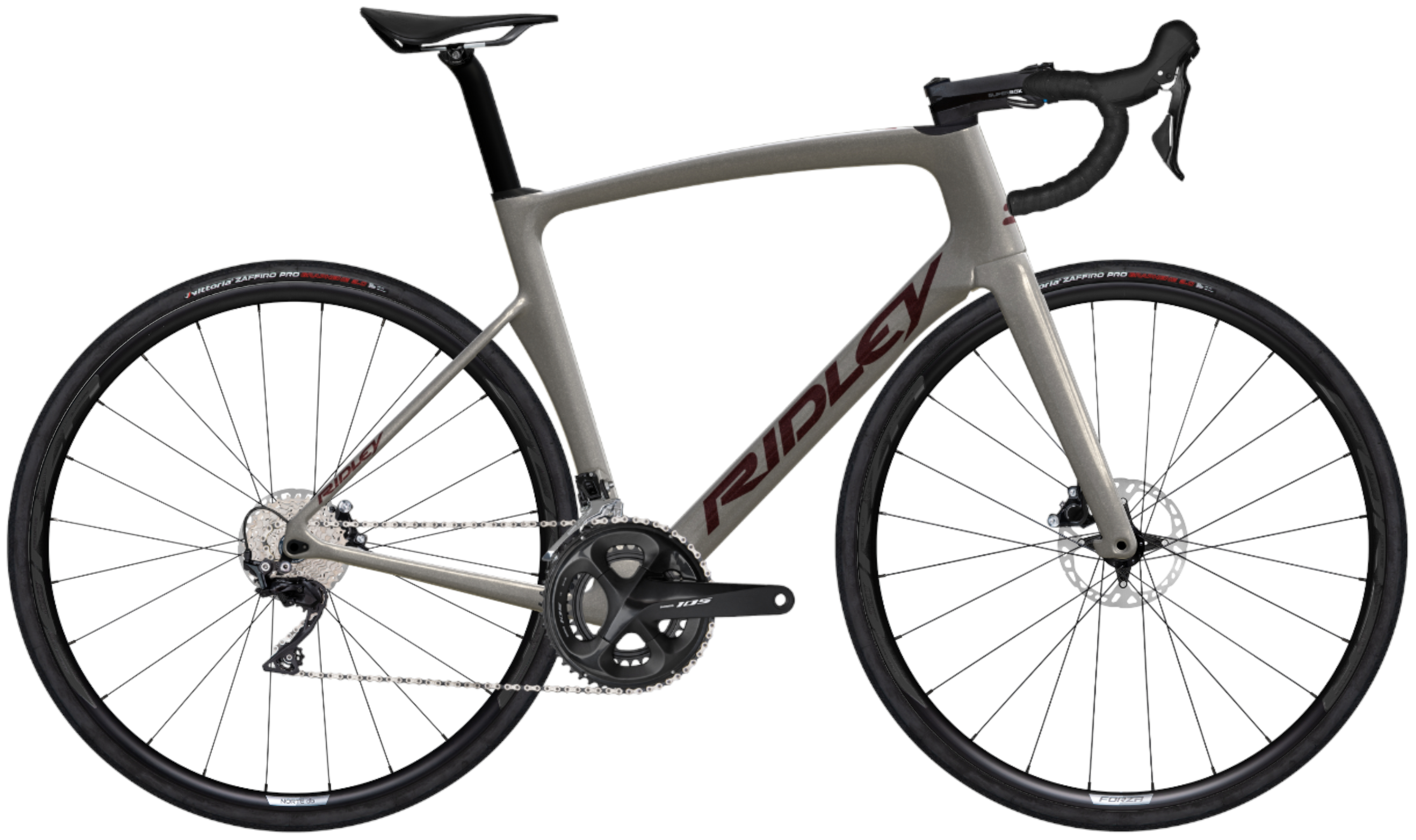 Ridley Noah Disc 236 grey / 348 bourgogne red - 28 Zoll - Diamant (2023)