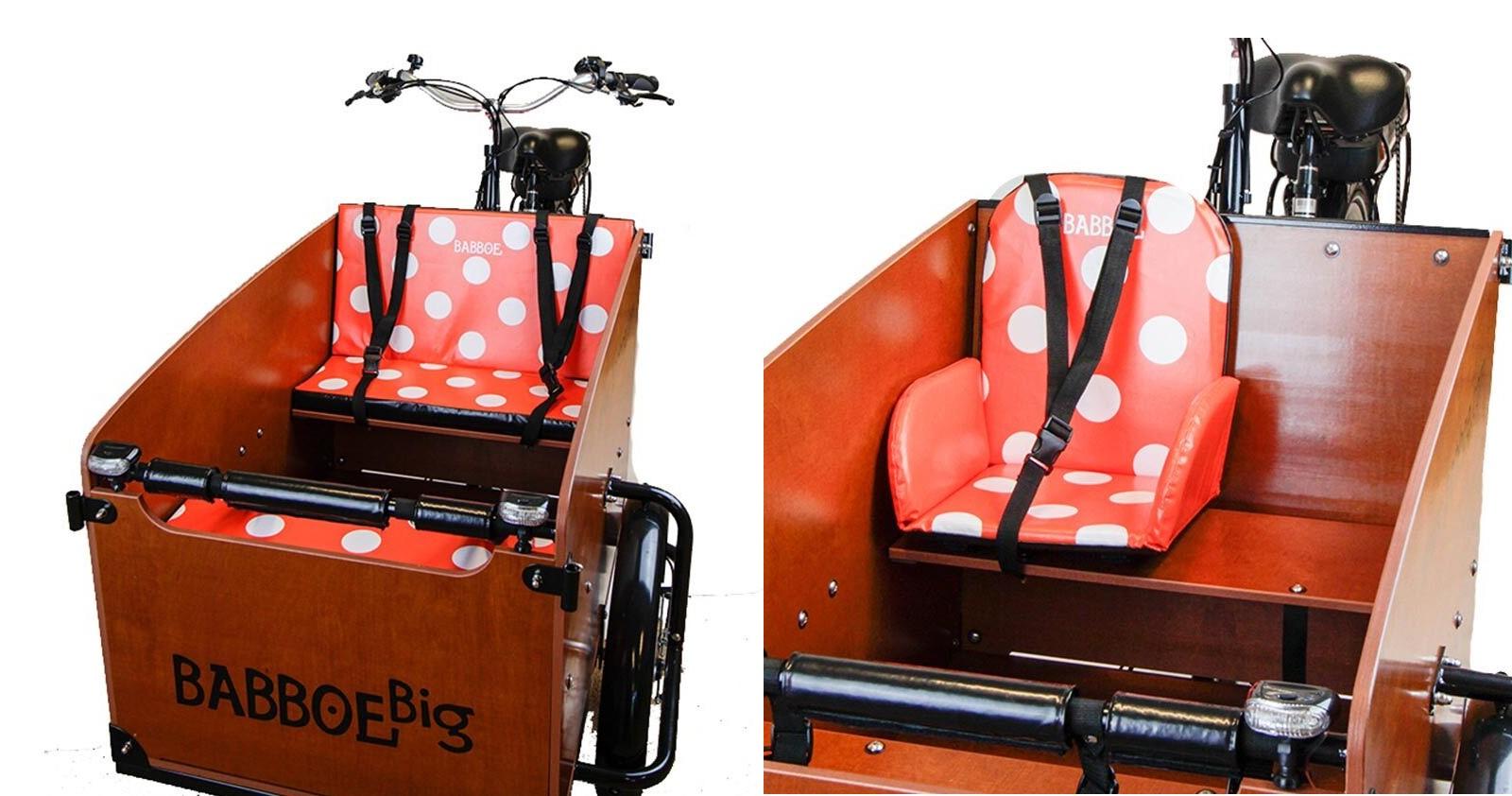Kindersitz und Sitzkissen für das Lastenfahrrad Kindersitz und Sitzkissen für Lastenfahrrad