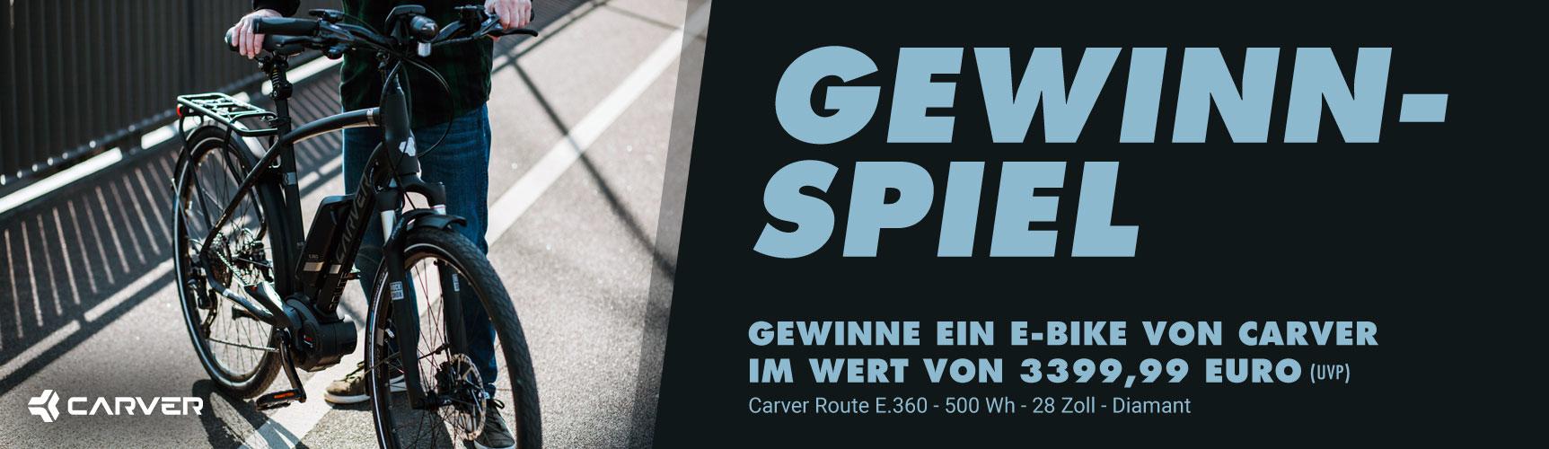 Gewinne ein Carver E-Bike im Wert von 3399,99 Euro Carver E-Bike Gewinnspiel neu