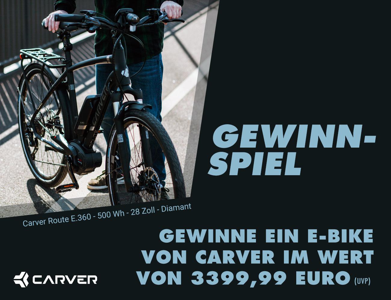 Gewinne ein Carver Bike! Caver E-Bike Gewinnspiel Header mobil