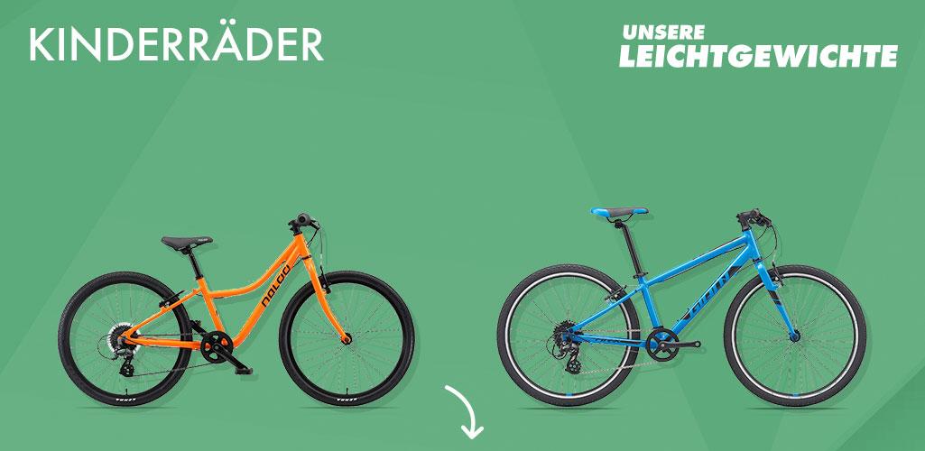 leichte Fahrraeder Kinder mobil Banner Pfeil